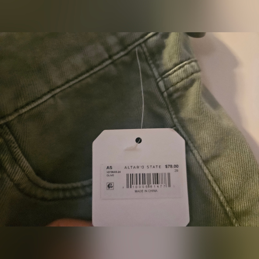 Altr'd State Olive Distressed Jeans - Picture 2 of 5